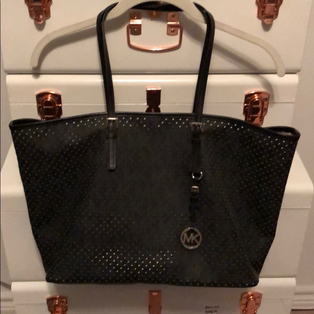 Michael Michael Kors perforated large jet set tote